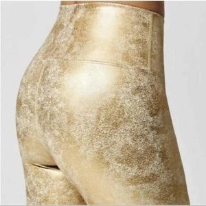 Carbon38 metallic gold crackle foil gold leggings SZ XS with tags